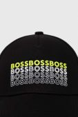 Бавовняна бейсболка BOSS BOSS GREEN колір чорний з принтом (3087732) Бавовняна бейсболка BOSS BOSS GREEN колір чорний з принтом (3087732)