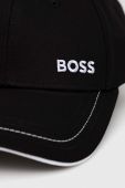 Бавовняна бейсболка BOSS BOSS GREEN колір чорний однотонна