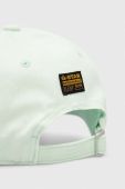 Бавовняна бейсболка G-Star Raw колір зелений з аплікацією