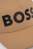Бавовняна бейсболка BOSS колір бежевий однотонна (3069505)