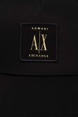 Бавовняна бейсболка Armani Exchange колір чорний з аплікацією (3027643)