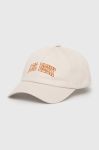Бавовняна бейсболка Les Deux колір бежевий з аплікацією (3094543)