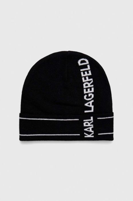Шапка з домішкою кашеміру Karl Lagerfeld колір чорний з тонкого трикотажу (2911006) Шапка з домішкою кашеміру Karl Lagerfeld колір чорний з тонкого трикотажу (2911006)