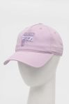 Бавовняна бейсболка Fila колір фіолетовий з аплікацією Бавовняна бейсболка Fila колір фіолетовий з аплікацією