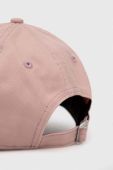Бавовняна бейсболка New Era колір рожевий з аплікацією