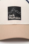 Кепка Jack Wolfskin Brand колір бежевий з принтом Кепка Jack Wolfskin Brand колір бежевий з принтом