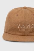 Кепка з домішкою вовни Vans колір коричневий однотонна Кепка з домішкою вовни Vans колір коричневий однотонна