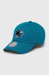 Бавовняна бейсболка Mitchell&Ness San Jose Sharks колір бірюзовий з аплікацією Бавовняна бейсболка Mitchell&Ness San Jose Sharks колір бірюзовий з аплікацією