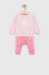 Cпортивний костюм для немовлят adidas I BOS LOGO колір рожевий Cпортивний костюм для немовлят adidas I BOS LOGO колір рожевий