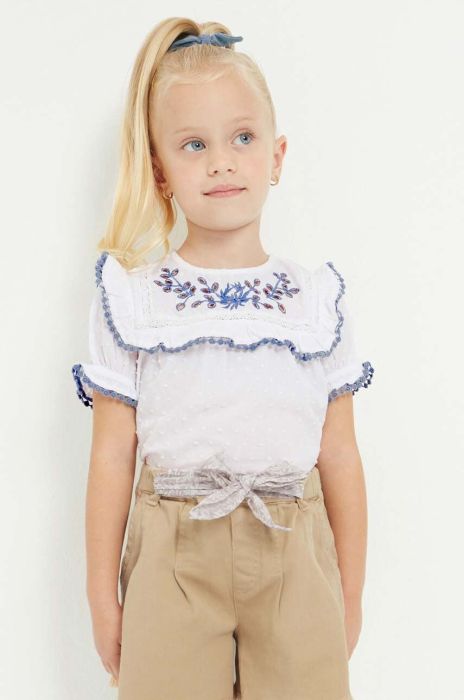 Дитяча бавовняна блузка Mayoral колір зелений Дитяча бавовняна блузка Mayoral колір зелений