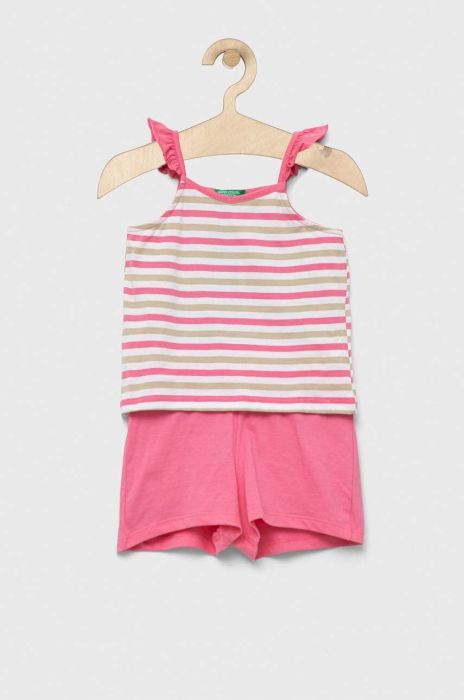 Дитячий бавовняний комплект United Colors of Benetton колір рожевий (3282489) Дитячий бавовняний комплект United Colors of Benetton колір рожевий (3282489)
