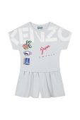 Дитячий бавовняний комбінезон Kenzo Kids колір блакитний Дитячий бавовняний комбінезон Kenzo Kids колір блакитний