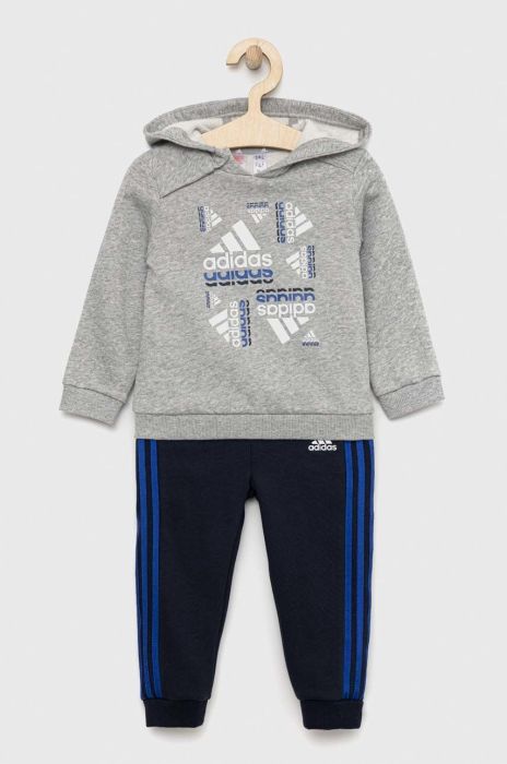 Дитячий спортивний костюм adidas I BLUV FL колір сірий