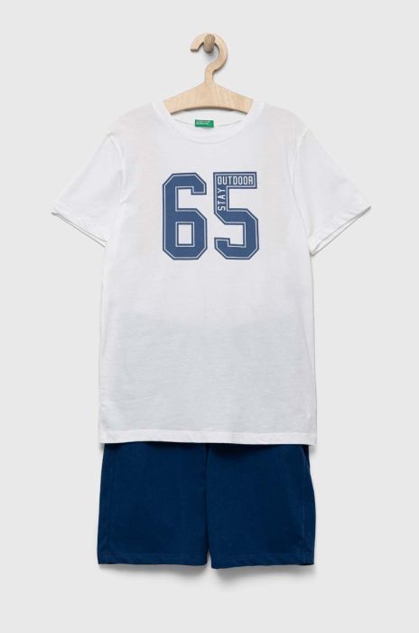 Дитячий бавовняний комплект United Colors of Benetton колір білий (3291525) Дитячий бавовняний комплект United Colors of Benetton колір білий (3291525)