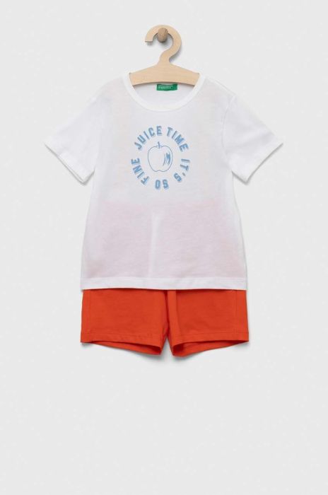 Дитячий бавовняний комплект United Colors of Benetton колір червоний Дитячий бавовняний комплект United Colors of Benetton колір червоний