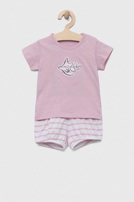 Дитячий бавовняний комплект United Colors of Benetton колір рожевий (3275065) Дитячий бавовняний комплект United Colors of Benetton колір рожевий (3275065)