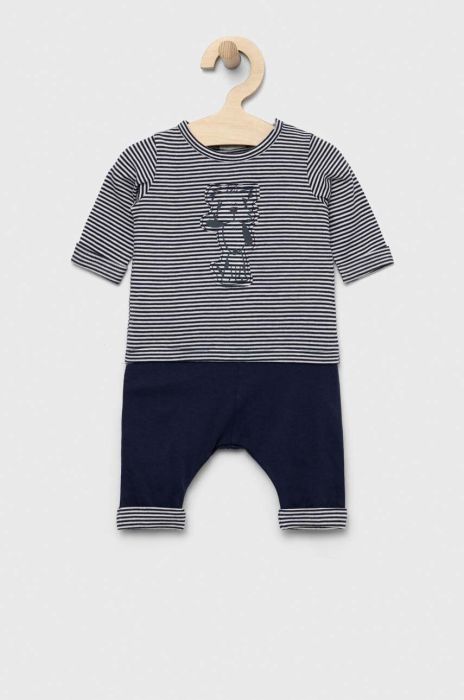 Дитячий бавовняний костюм United Colors of Benetton колір синій (3035692) Дитячий бавовняний костюм United Colors of Benetton колір синій (3035692)