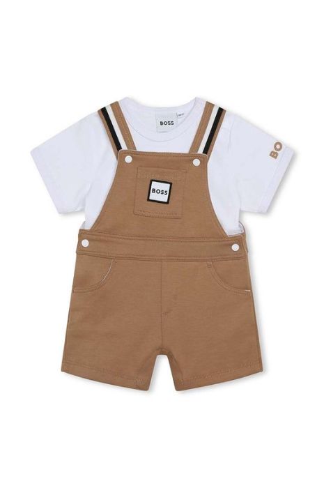 Дитячий бавовняний комплект BOSS колір бежевий Дитячий бавовняний комплект BOSS колір бежевий