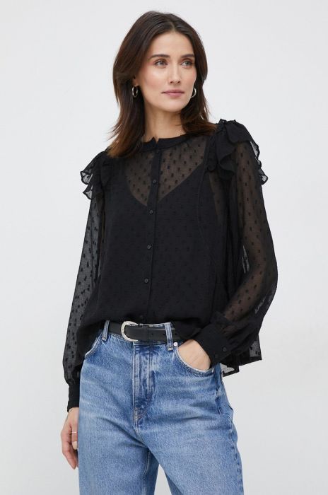 Сорочка Pepe Jeans Polina жіноча колір чорний regular Сорочка Pepe Jeans Polina жіноча колір чорний regular