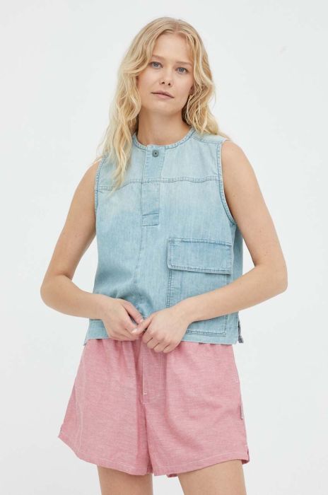 Джинсова блузка G-Star Raw колір блакитний Джинсова блузка G-Star Raw колір блакитний