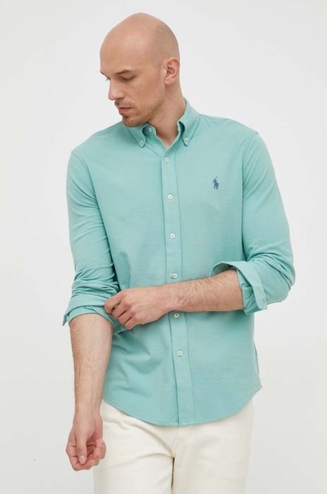 Бавовняна сорочка Polo Ralph Lauren чоловіча колір зелений regular комір button-down (3256668) Бавовняна сорочка Polo Ralph Lauren чоловіча колір зелений regular комір button-down (3256668)