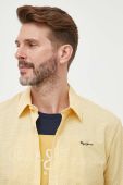 Бавовняна сорочка Pepe Jeans чоловіча колір жовтий regular класичний комір