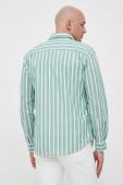 Бавовняна сорочка Sisley чоловіча колір зелений regular класичний комір
