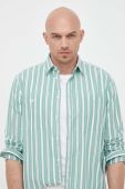 Бавовняна сорочка Sisley чоловіча колір зелений regular класичний комір