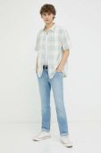Бавовняна сорочка Wrangler чоловіча колір бежевий regular класичний комір
