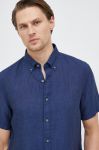 Сорочка з льону Michael Kors колір синій slim комір button-down (3069862) Сорочка з льону Michael Kors колір синій slim комір button-down (3069862)