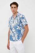 Сорочка з домішкою льону Polo Ralph Lauren regular колір блакитний