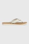 В'єтнамки Tommy Hilfiger TH CORK SANDAL жіночі колір білий на плоскому ходу FW0FW07145 В'єтнамки Tommy Hilfiger TH CORK SANDAL жіночі колір білий на плоскому ходу FW0FW07145