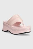 Шкіряні в'єтнамки Tommy Jeans SANDAL PADDED жіночі колір рожевий на платформі EN0EN02075 Шкіряні в'єтнамки Tommy Jeans SANDAL PADDED жіночі колір рожевий на платформі EN0EN02075