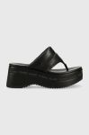 Шкіряні в'єтнамки Tommy Jeans SANDAL PADDED жіночі колір чорний на платформі EN0EN02075 Шкіряні в'єтнамки Tommy Jeans SANDAL PADDED жіночі колір чорний на платформі EN0EN02075