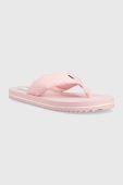 В'єтнамки Tommy Jeans FLAG EVA BEACH SANDAL жіночі колір рожевий на плоскому ходу EN0EN02111
