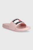 Шльопанці Tommy Jeans FLAG POOL SLD ESS жіночі колір рожевий EN0EN02115