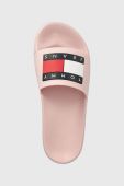 Шльопанці Tommy Jeans FLAG POOL SLD ESS жіночі колір рожевий EN0EN02115