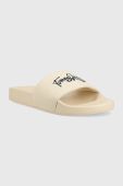 Шльопанці Tommy Jeans GRAPHIC POOL SLIDE жіночі колір бежевий EN0EN02178