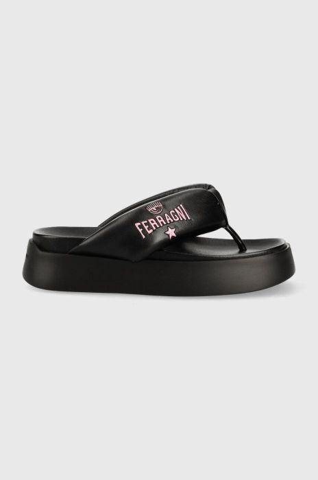 В'єтнамки Chiara Ferragni CF3149 жіночі колір чорний на платформі CF PLATFORM FLIP FLOP В'єтнамки Chiara Ferragni CF3149 жіночі колір чорний на платформі CF PLATFORM FLIP FLOP