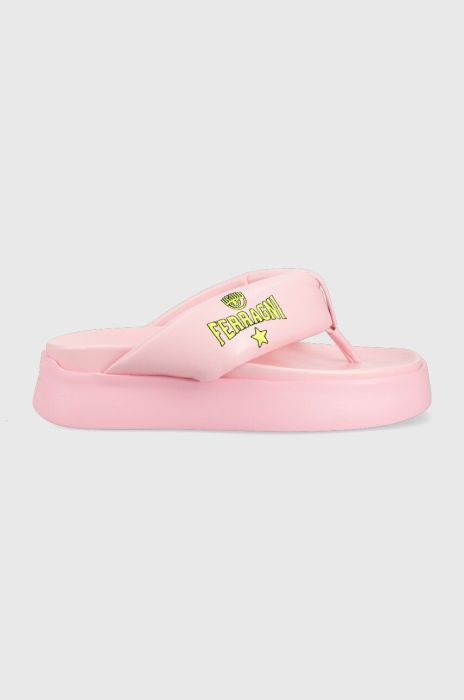 В'єтнамки Chiara Ferragni CF3149_012 жіночі колір рожевий на платформі CF PLATFORM FLIP FLOP