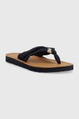 В'єтнамки Tommy Hilfiger TH ELEVATED BEACH SANDAL жіночі колір синій на плоскому ходу FW0FW06985 В'єтнамки Tommy Hilfiger TH ELEVATED BEACH SANDAL жіночі колір синій на плоскому ходу FW0FW06985