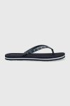В'єтнамки Tommy Hilfiger TOMMY ESSENTIAL BEACH SANDAL жіночі колір синій на плоскому ходу FW0FW07141 В'єтнамки Tommy Hilfiger TOMMY ESSENTIAL BEACH SANDAL жіночі колір синій на плоскому ходу FW0FW07141