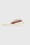 В'єтнамки Tommy Hilfiger TOMMY ESSENTIAL COMFORT SANDAL жіночі колір білий на плоскому ходу FW0FW07147 В'єтнамки Tommy Hilfiger TOMMY ESSENTIAL COMFORT SANDAL жіночі колір білий на плоскому ходу FW0FW07147