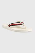 В'єтнамки Tommy Hilfiger TOMMY ESSENTIAL COMFORT SANDAL жіночі колір білий на плоскому ходу FW0FW07147 В'єтнамки Tommy Hilfiger TOMMY ESSENTIAL COMFORT SANDAL жіночі колір білий на плоскому ходу FW0FW07147