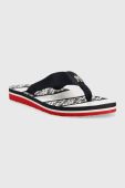 В'єтнамки Tommy Hilfiger TH MONOGRAM ESSENTIAL SANDAL жіночі колір синій на плоскому ходу FW0FW07162 В'єтнамки Tommy Hilfiger TH MONOGRAM ESSENTIAL SANDAL жіночі колір синій на плоскому ходу FW0FW07162
