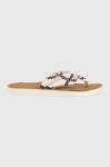 В'єтнамки Tommy Hilfiger TH ELEVATED BEACH SANDAL PRINT жіночі колір білий на плоскому ходу FW0FW07164 В'єтнамки Tommy Hilfiger TH ELEVATED BEACH SANDAL PRINT жіночі колір білий на плоскому ходу FW0FW07164