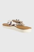 В'єтнамки Tommy Hilfiger TH ELEVATED BEACH SANDAL PRINT жіночі колір білий на плоскому ходу FW0FW07164