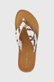 В'єтнамки Tommy Hilfiger TH ELEVATED BEACH SANDAL PRINT жіночі колір білий на плоскому ходу FW0FW07164