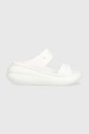 Шльопанці Crocs CLASSIC CRUSH SANDAL жіночі колір білий на платформі 207670 207670.100-100 Шльопанці Crocs CLASSIC CRUSH SANDAL жіночі колір білий на платформі 207670 207670.100-100