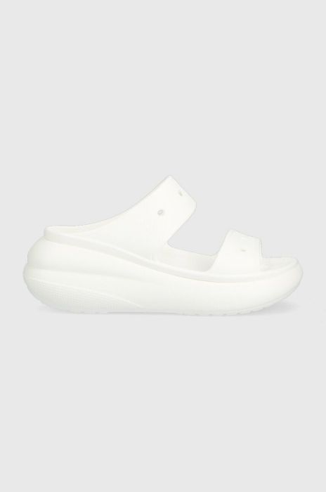 Шльопанці Crocs CLASSIC CRUSH SANDAL жіночі колір білий на платформі 207670 207670.100-100 Шльопанці Crocs CLASSIC CRUSH SANDAL жіночі колір білий на платформі 207670 207670.100-100